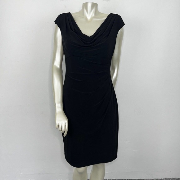 Lauren Ralph Lauren Dresses & Skirts - Lauren Ralph Lauren Dress Size 10 Black Ruched Side Fitted Knee Length Workwear